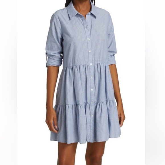Veronica Beard Dresses & Skirts - VERONICA BEARD Jemila Tiered Cotton Mini Shirt Dress